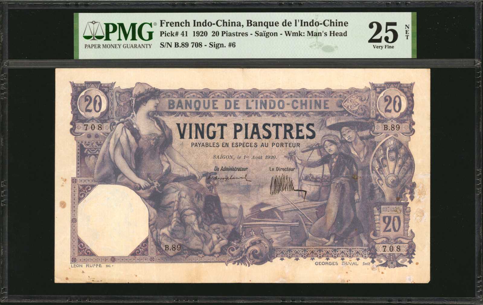 image for: French Indo-China  20 piastres(B127a)