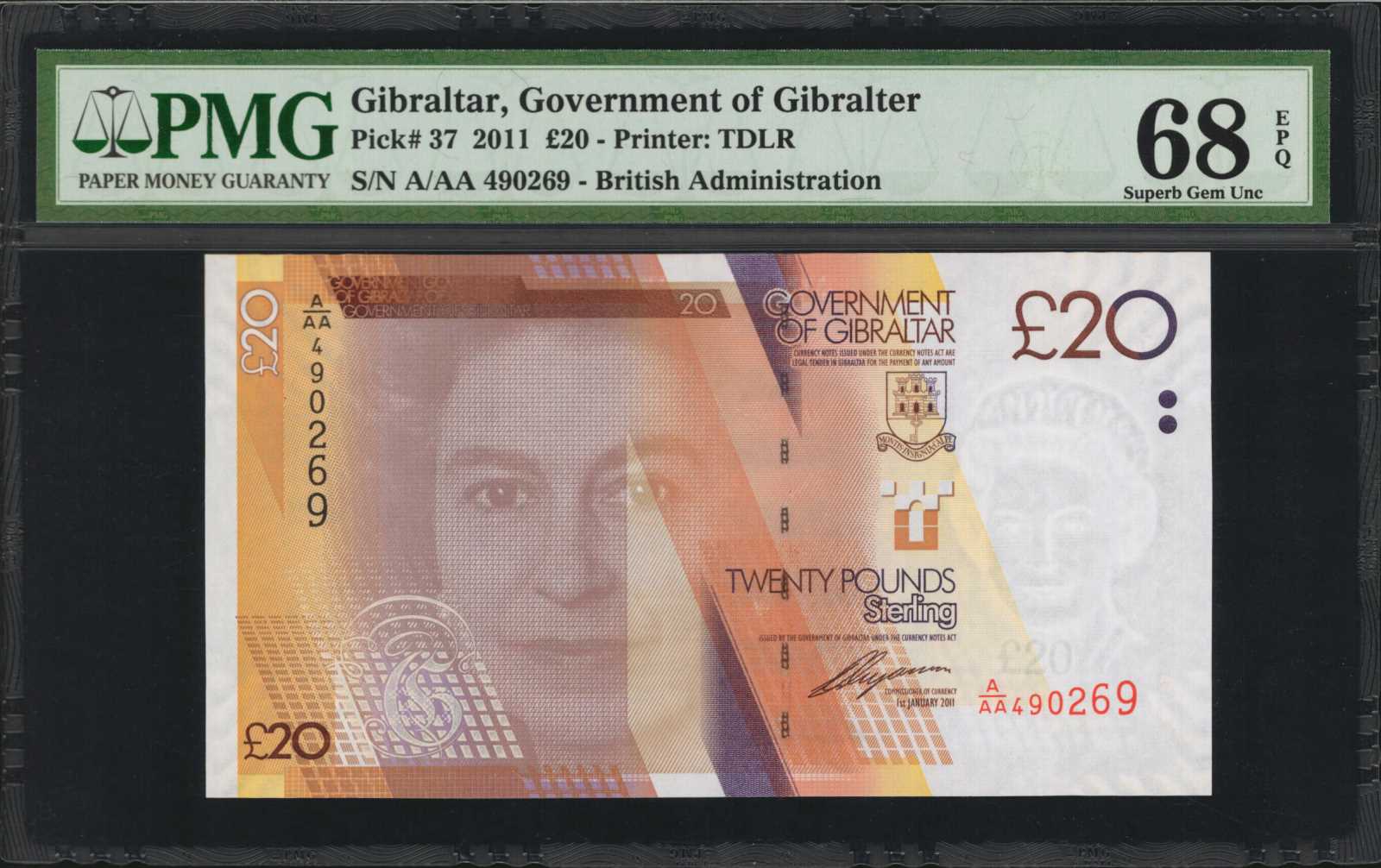 image for: Gibraltar  20 pounds (B132a)