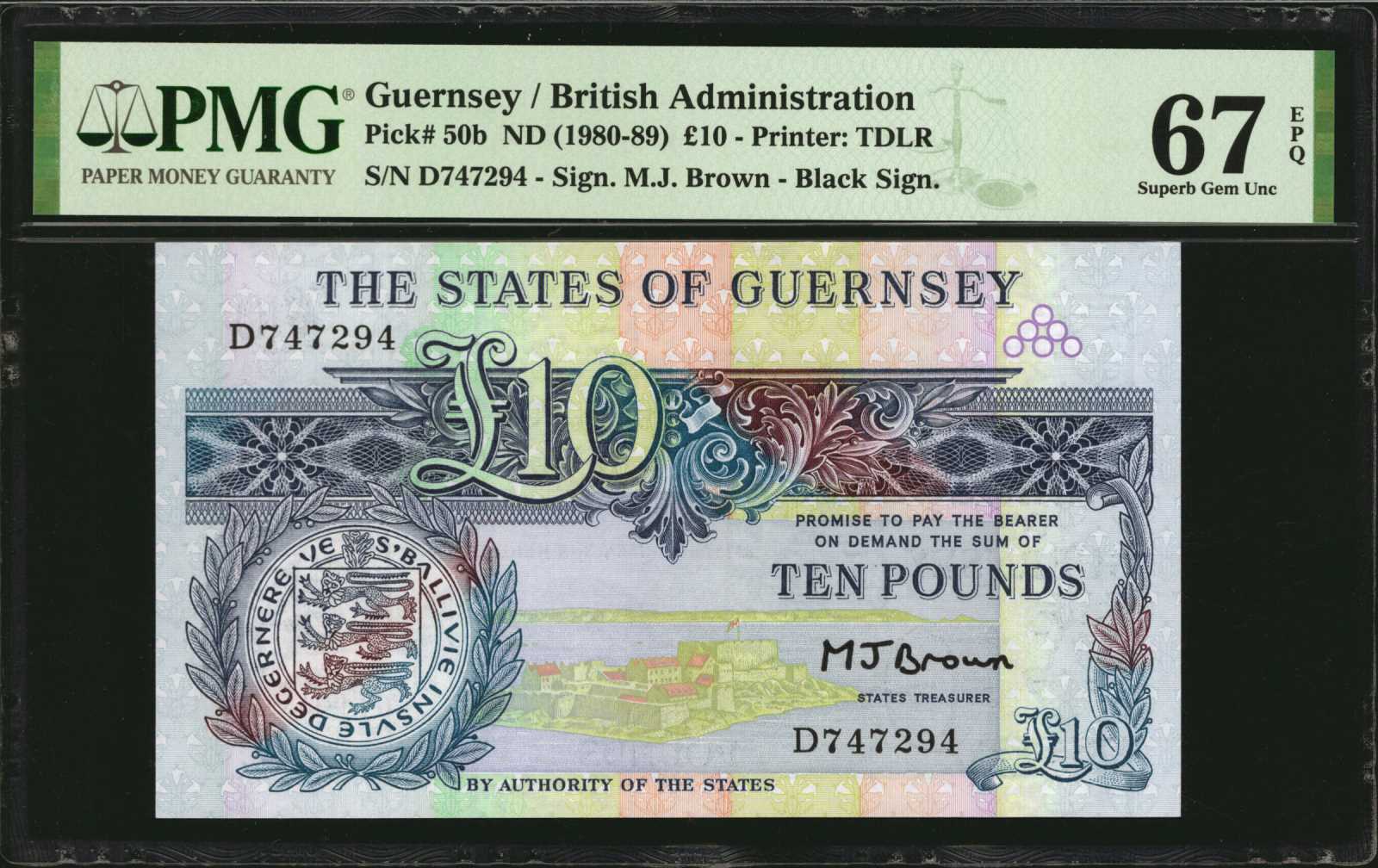 image for: Guernsey  10 pounds (B155a)