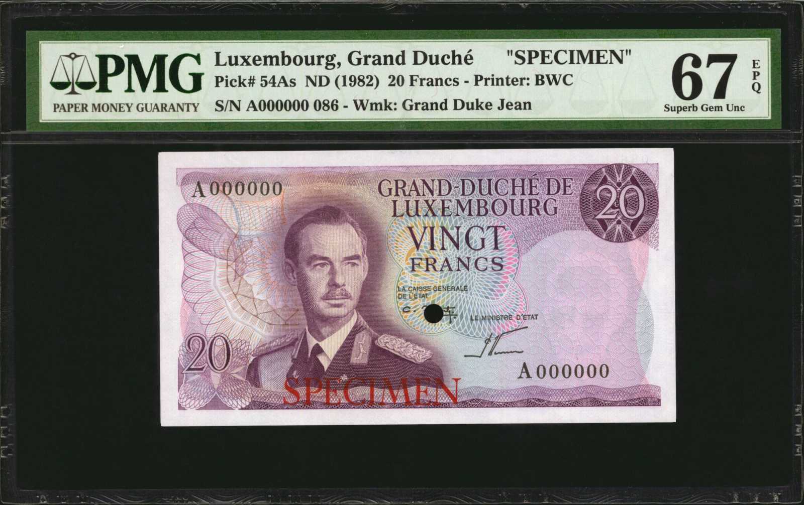 image for: Luxembourg  20 francs (B339as4)
