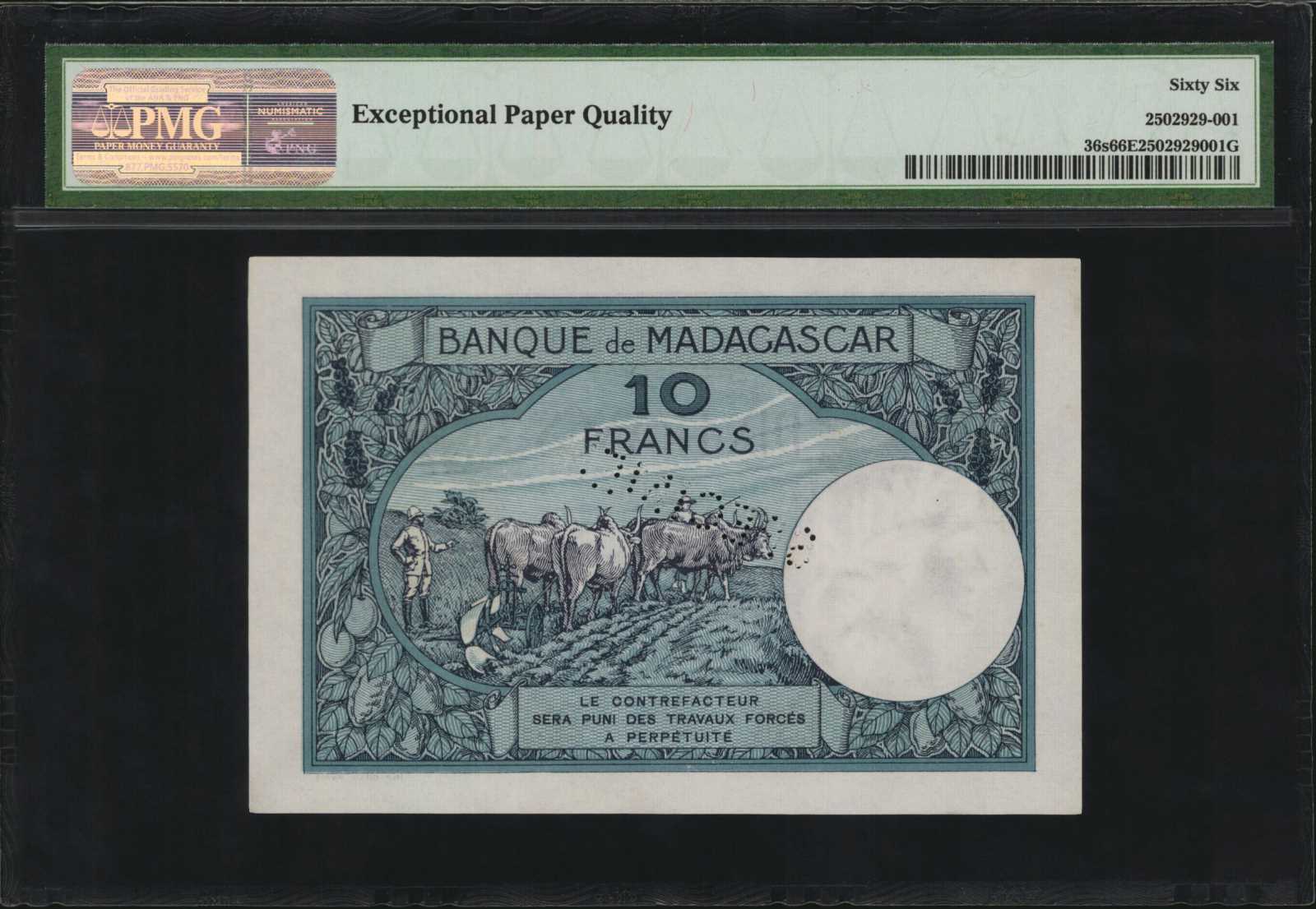 image for: Madagascar  10 francs(B203bs)