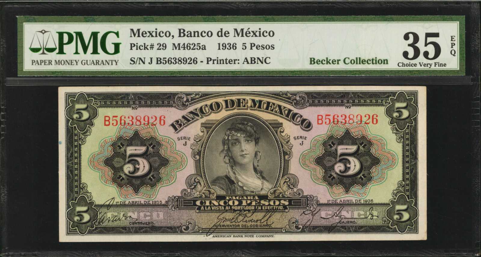 image for: Mexico  5 pesos(B608as)