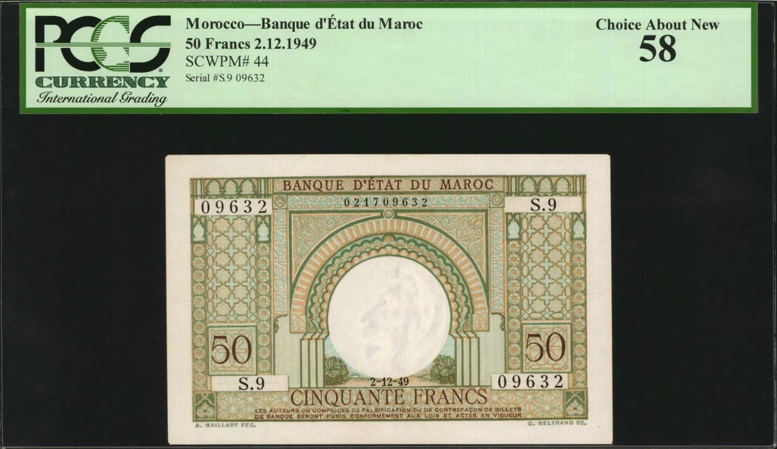 image for: Morocco  100 francs(B227a)