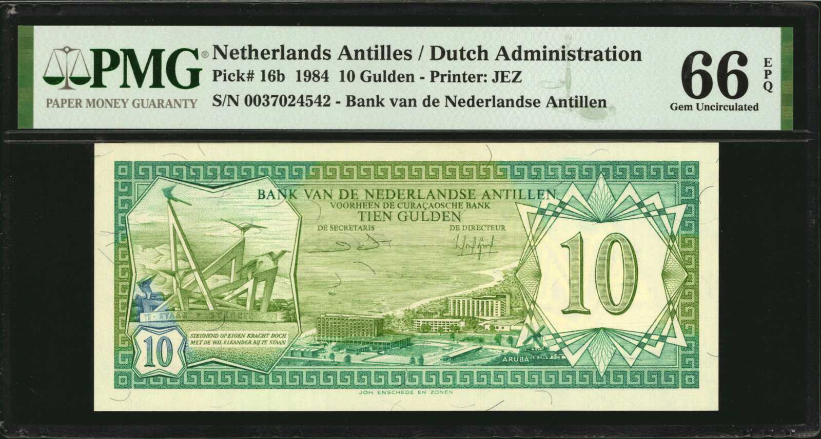 image for: Netherlands Antilles  10 gulden (guilders) (B215bs)