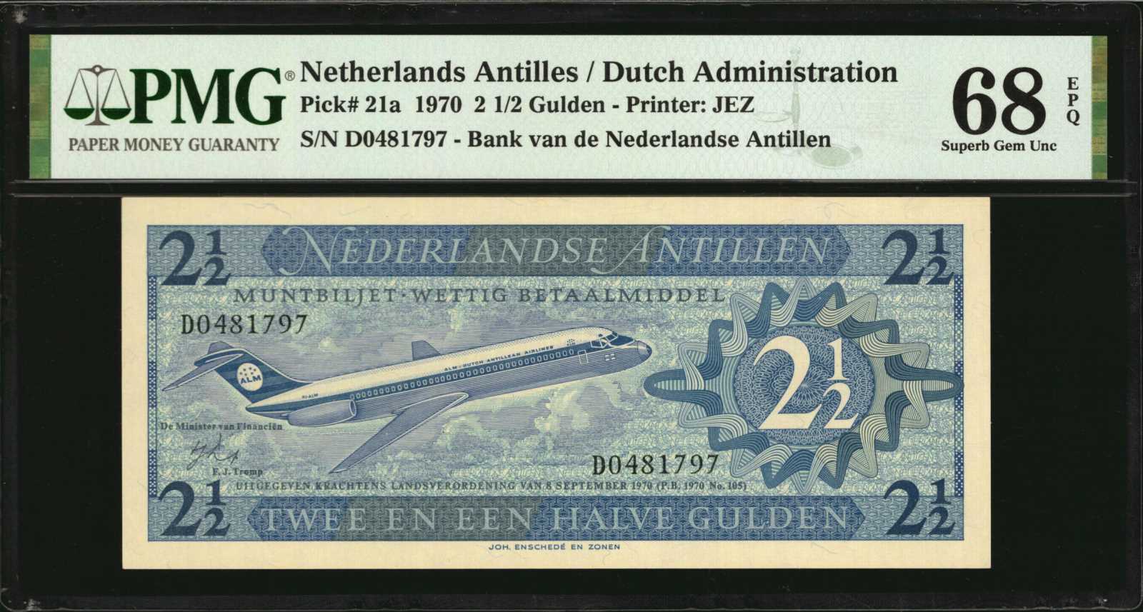 image for: Netherlands Antilles  5 gulden (guilders) (B214bs)