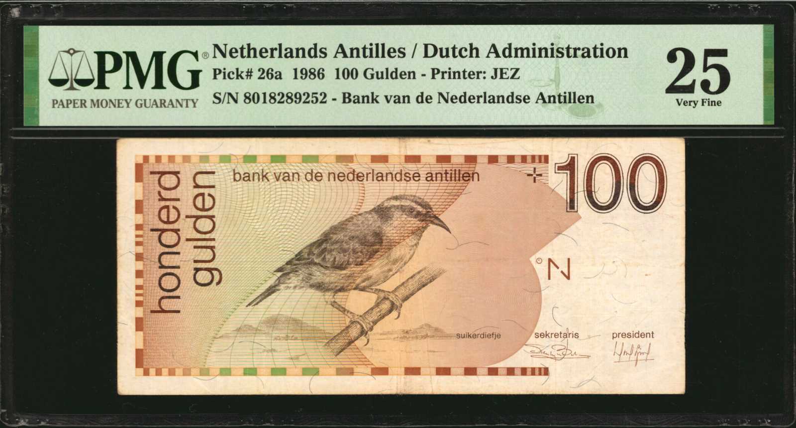 image for: Netherlands Antilles  100 gulden (guilders) (B223as)