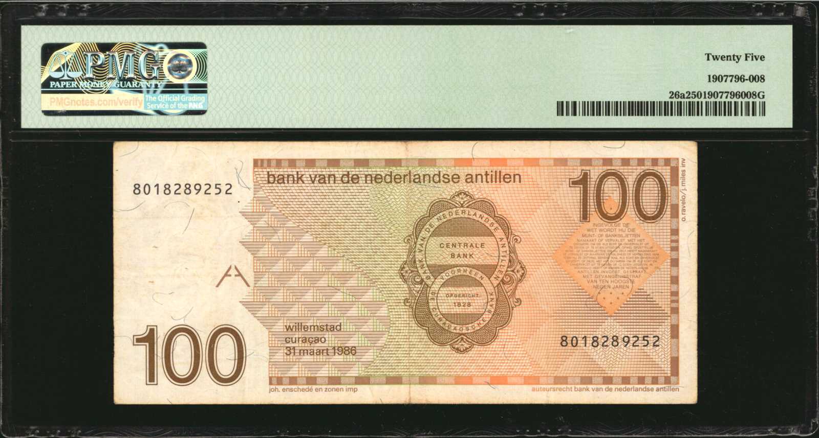 image for: Netherlands Antilles  100 gulden (guilders) (B223as)