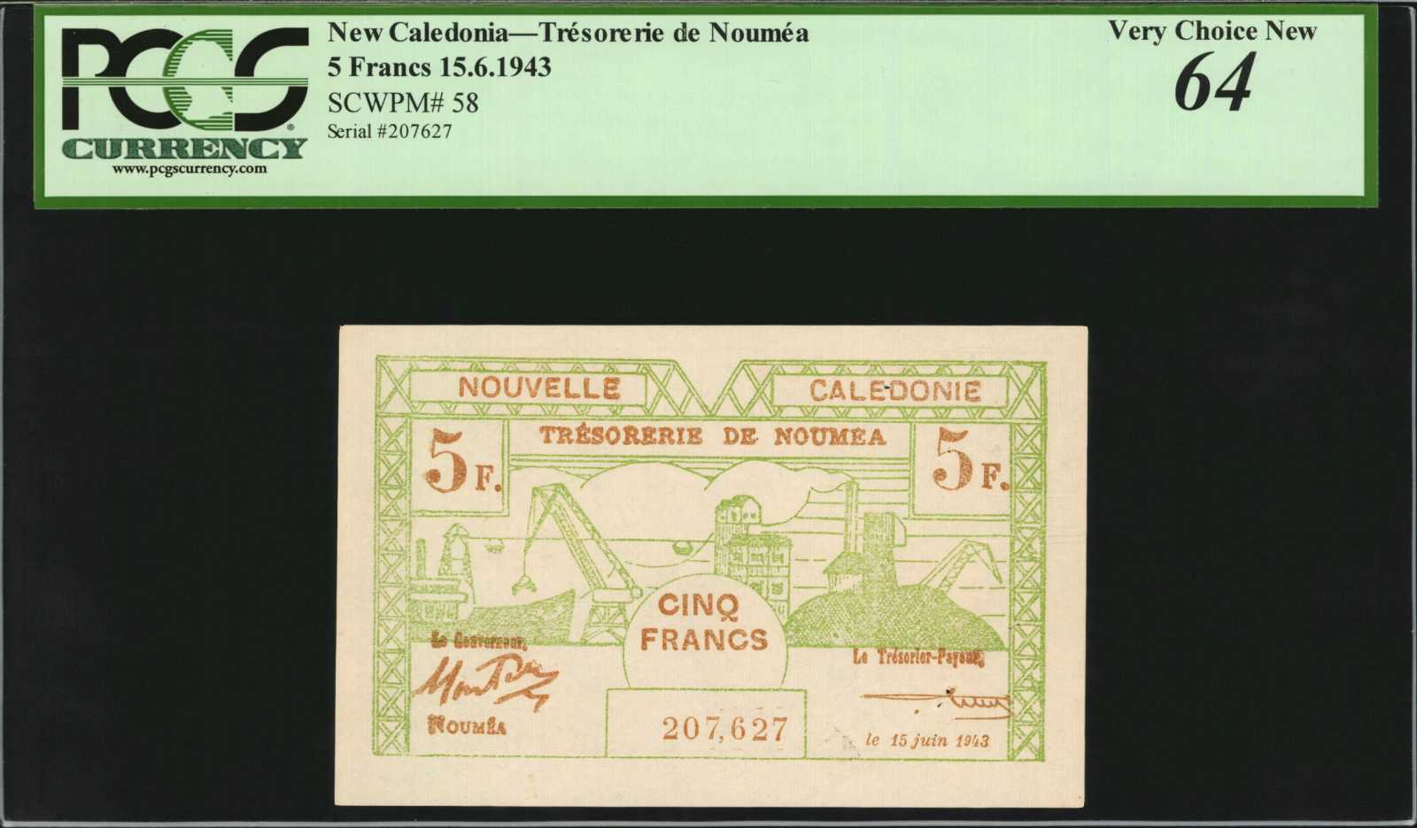 image for: New Caledonia  5 francs(B419a)