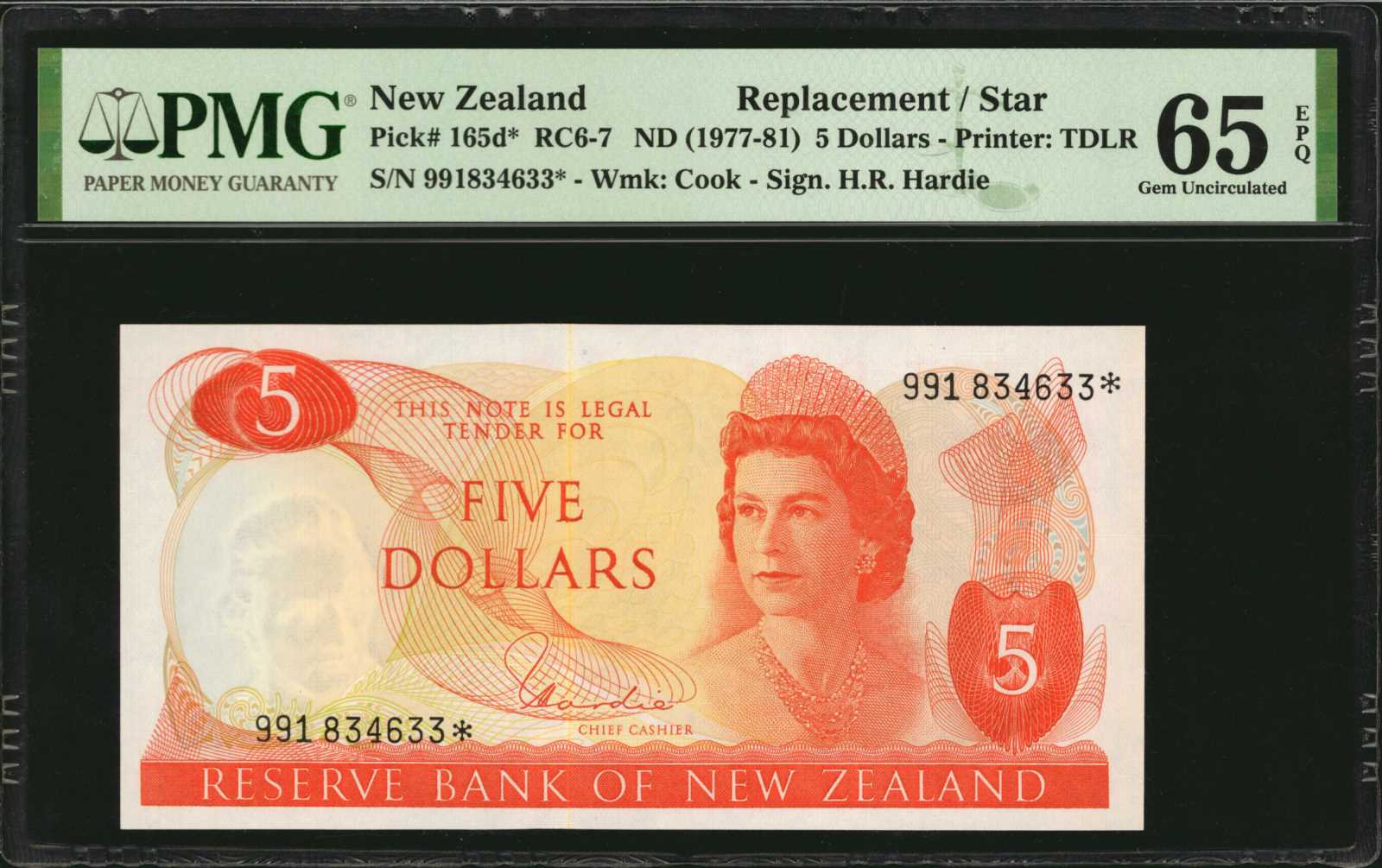 image for: New Zealand  5 dollars (B112ds)