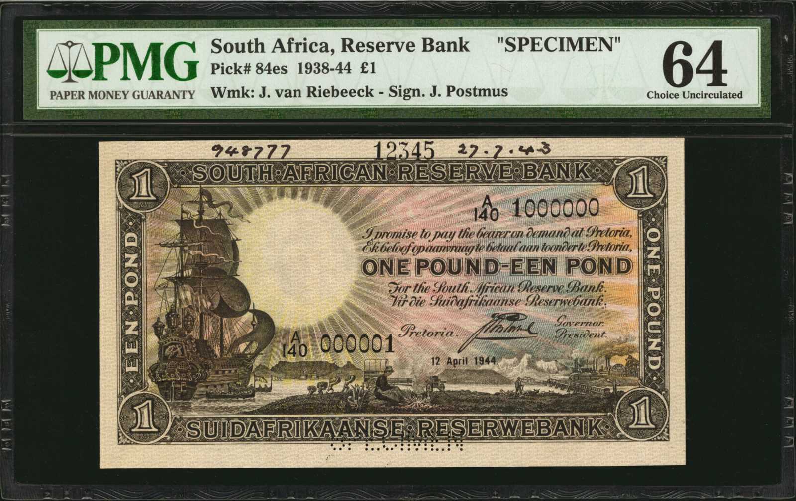 image for: South Africa  1 pound (B712fs)