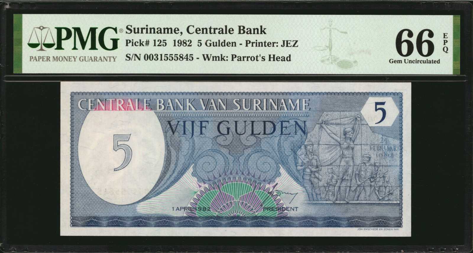 image for: Suriname  25 gulden (guilders)(B518as)