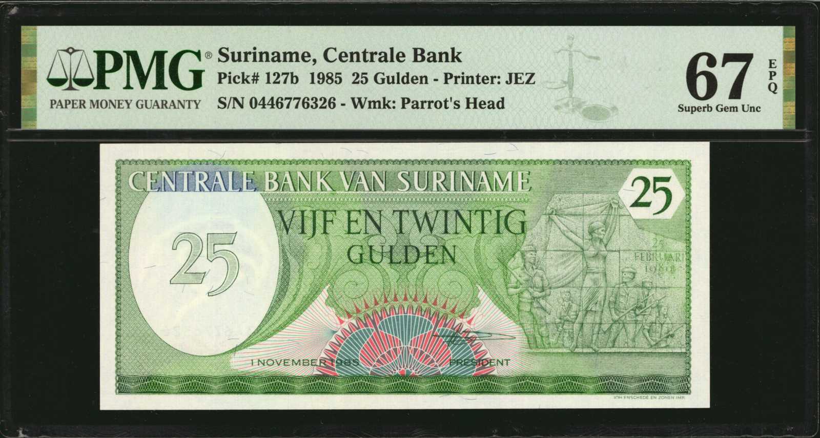 image for: Suriname  25 gulden (guilders)(B518b)