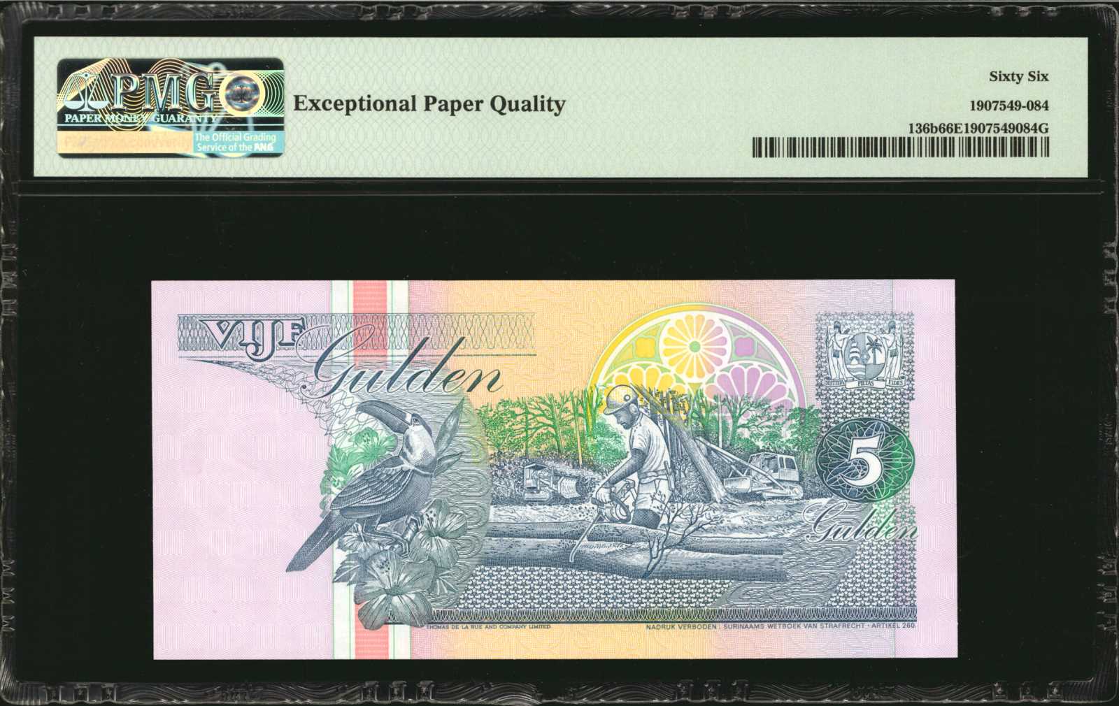 image for: Suriname  5 gulden (guilders)(B522d)