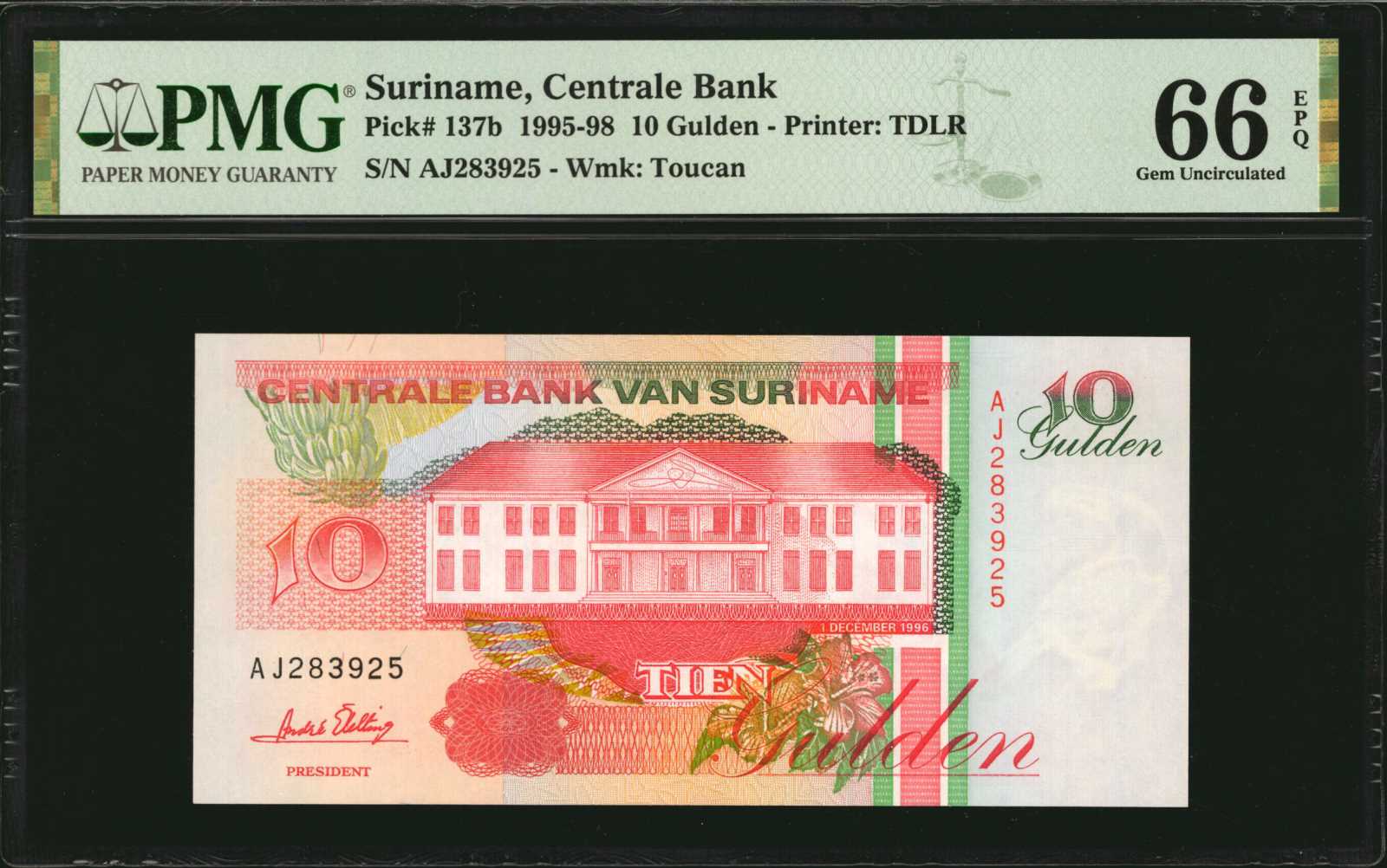 image for: Suriname  10 gulden (guilders)(B523b)