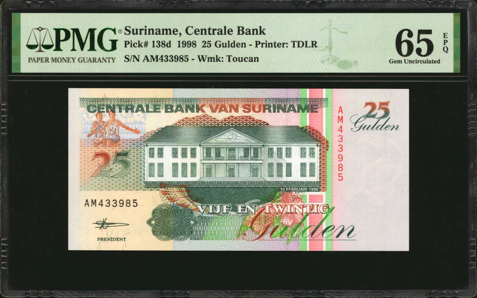 image for: Suriname  100 gulden (guilders)(B525as)