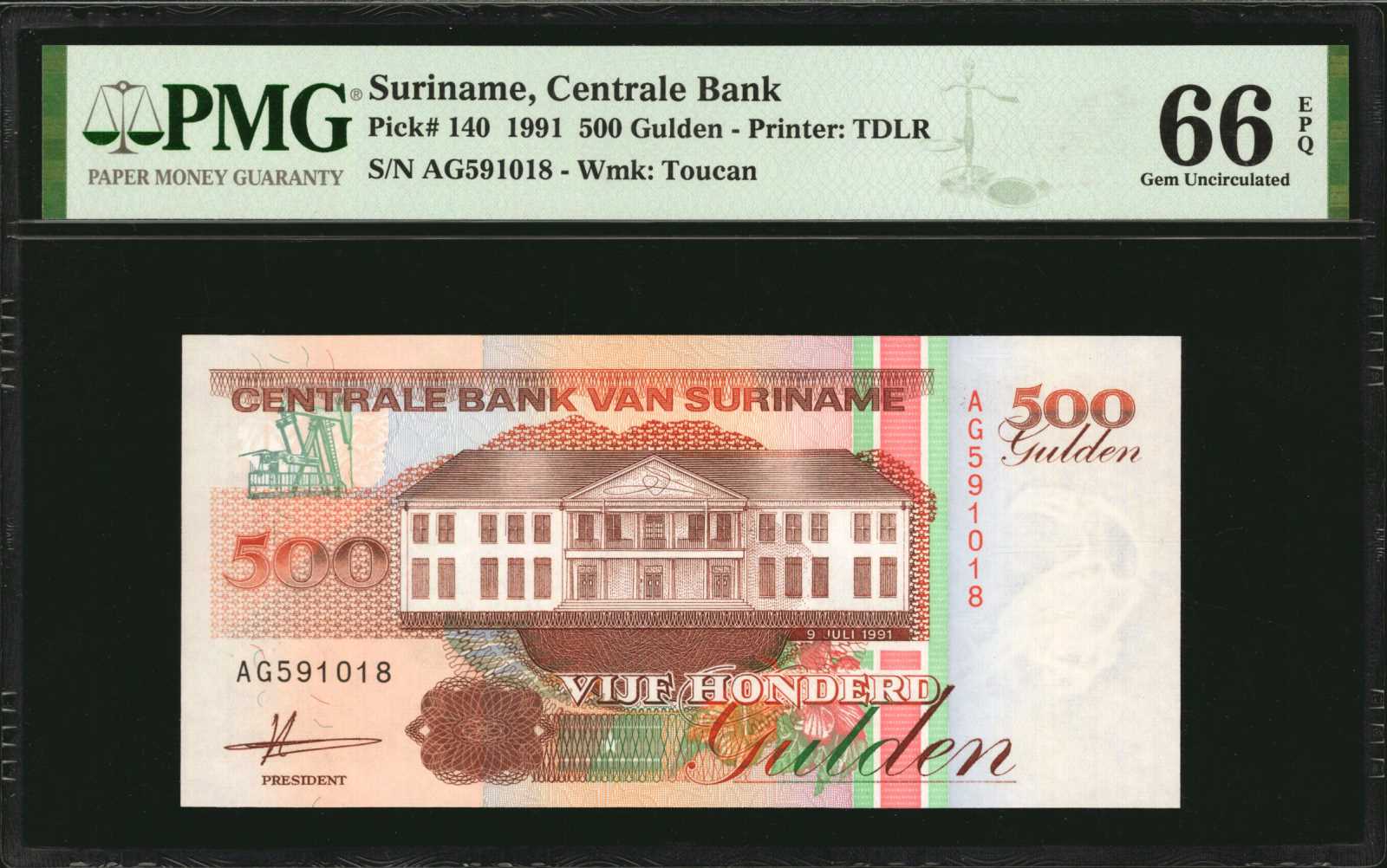 image for: Suriname  500 gulden (guilders)(B526as)