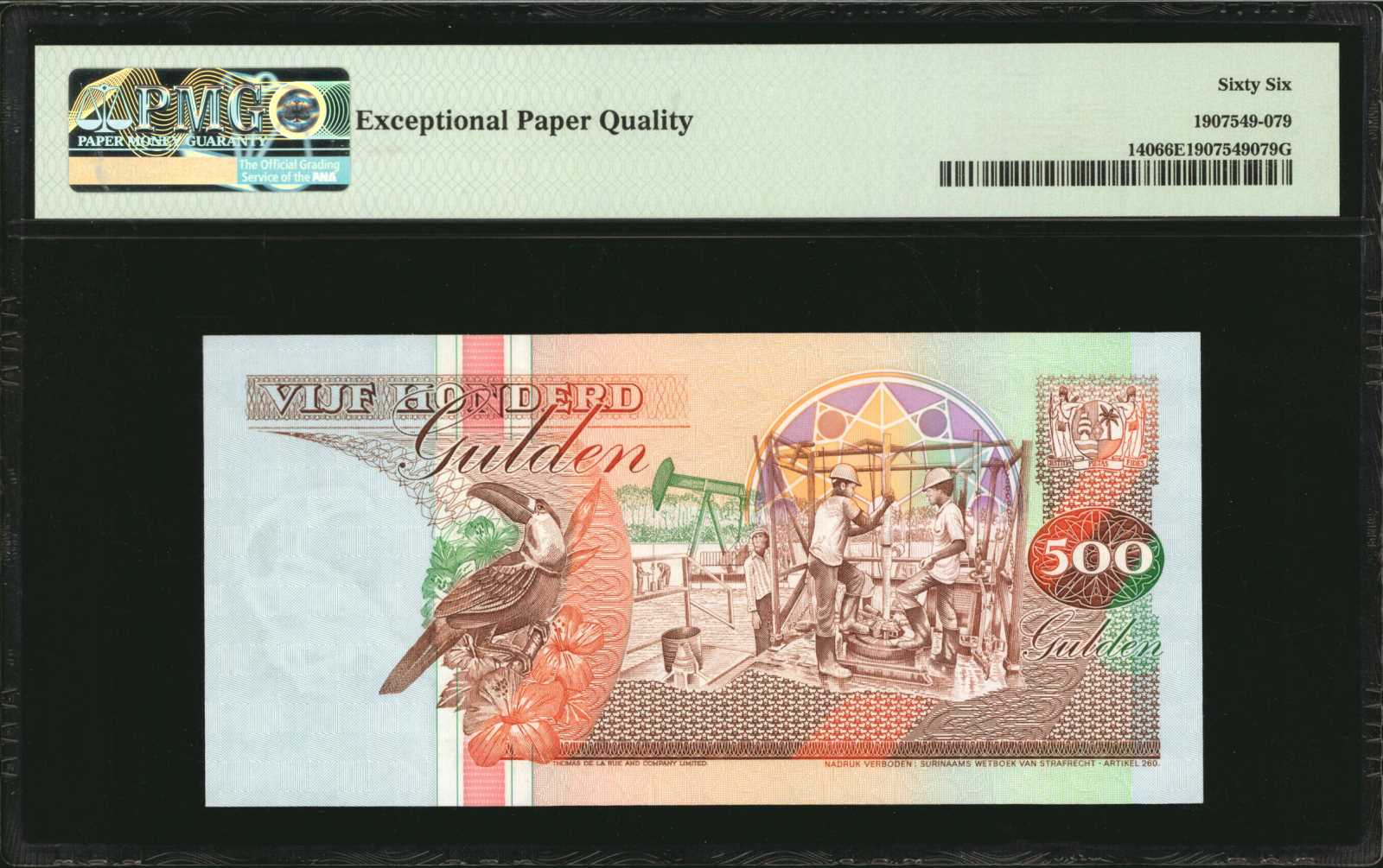 image for: Suriname  500 gulden (guilders)(B526as)