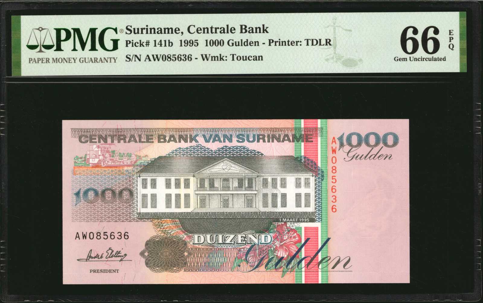image for: Suriname  500 gulden (guilders)(B526as)