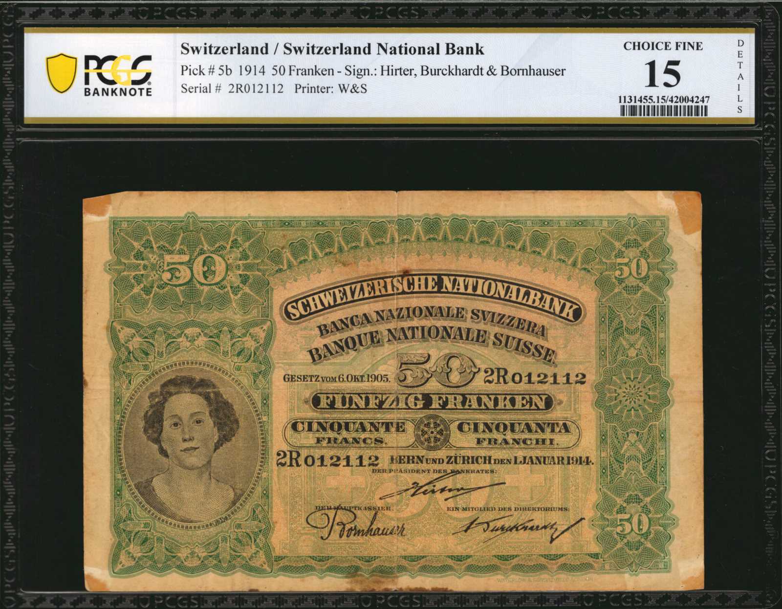 image for: Switzerland  50 francs (B311c)