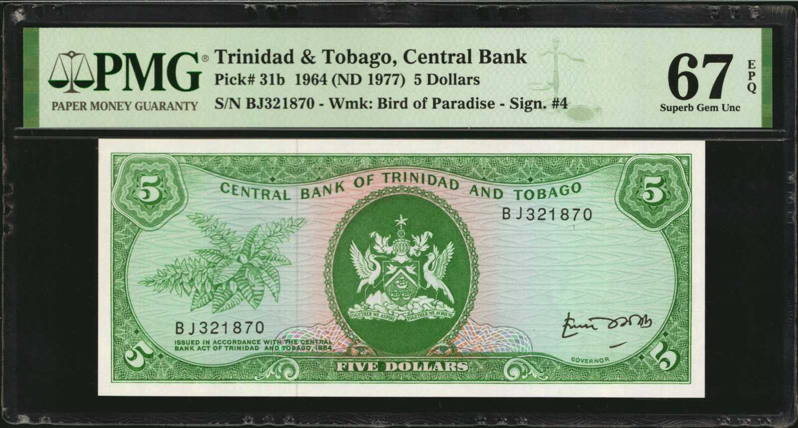 image for: Trinidad and Tobago  5 dollars (B206as)