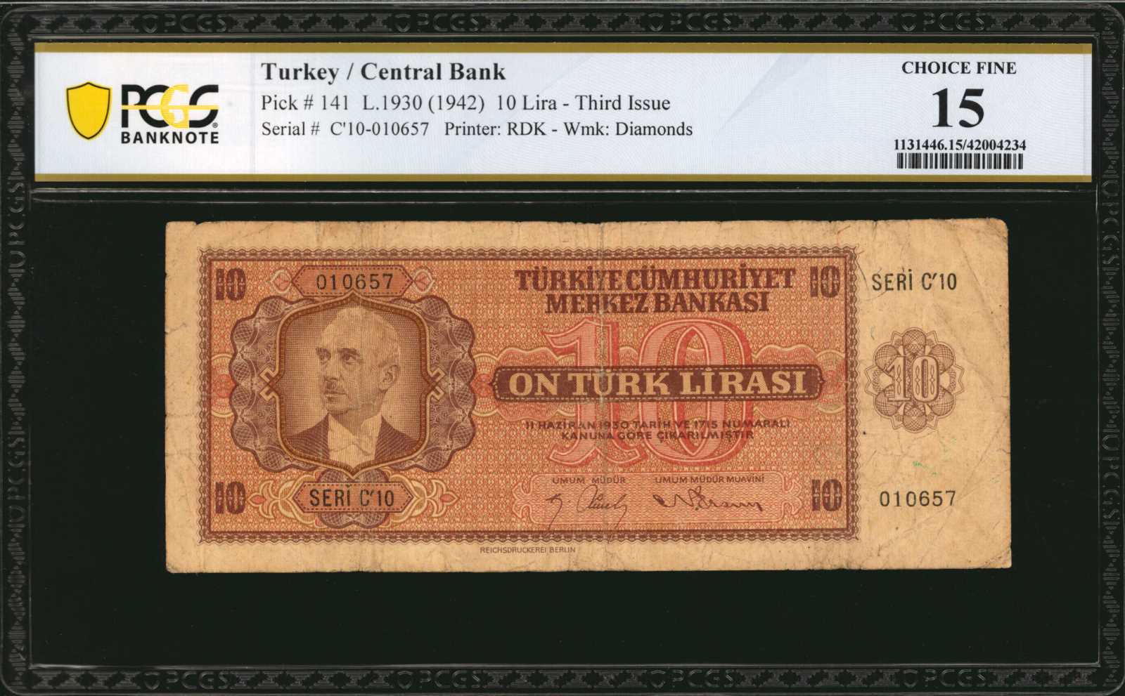 image for: Turkey  10 T?rk liras? (B223a)