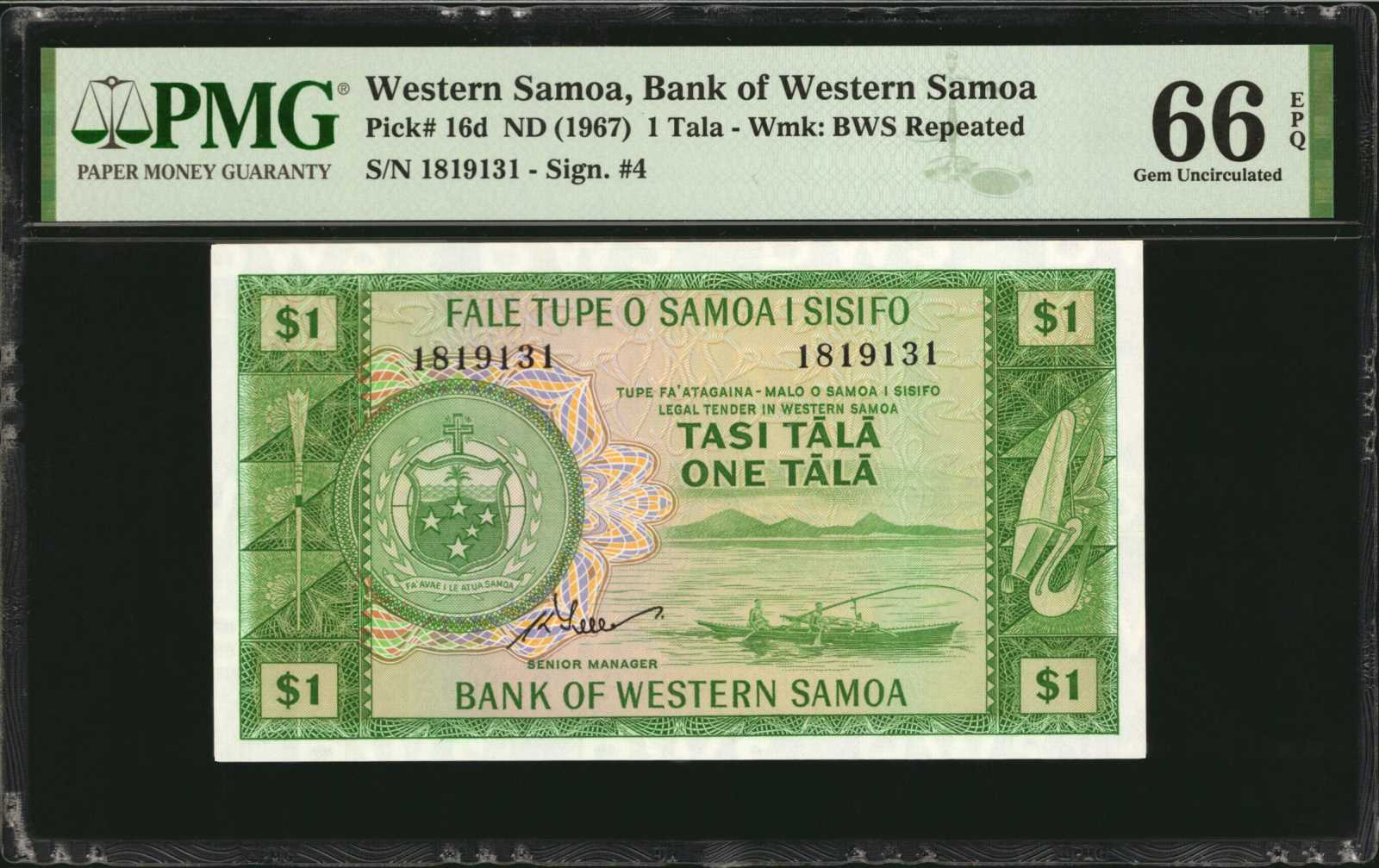 image for: Western Samoa  1 t?l?(B307bt)