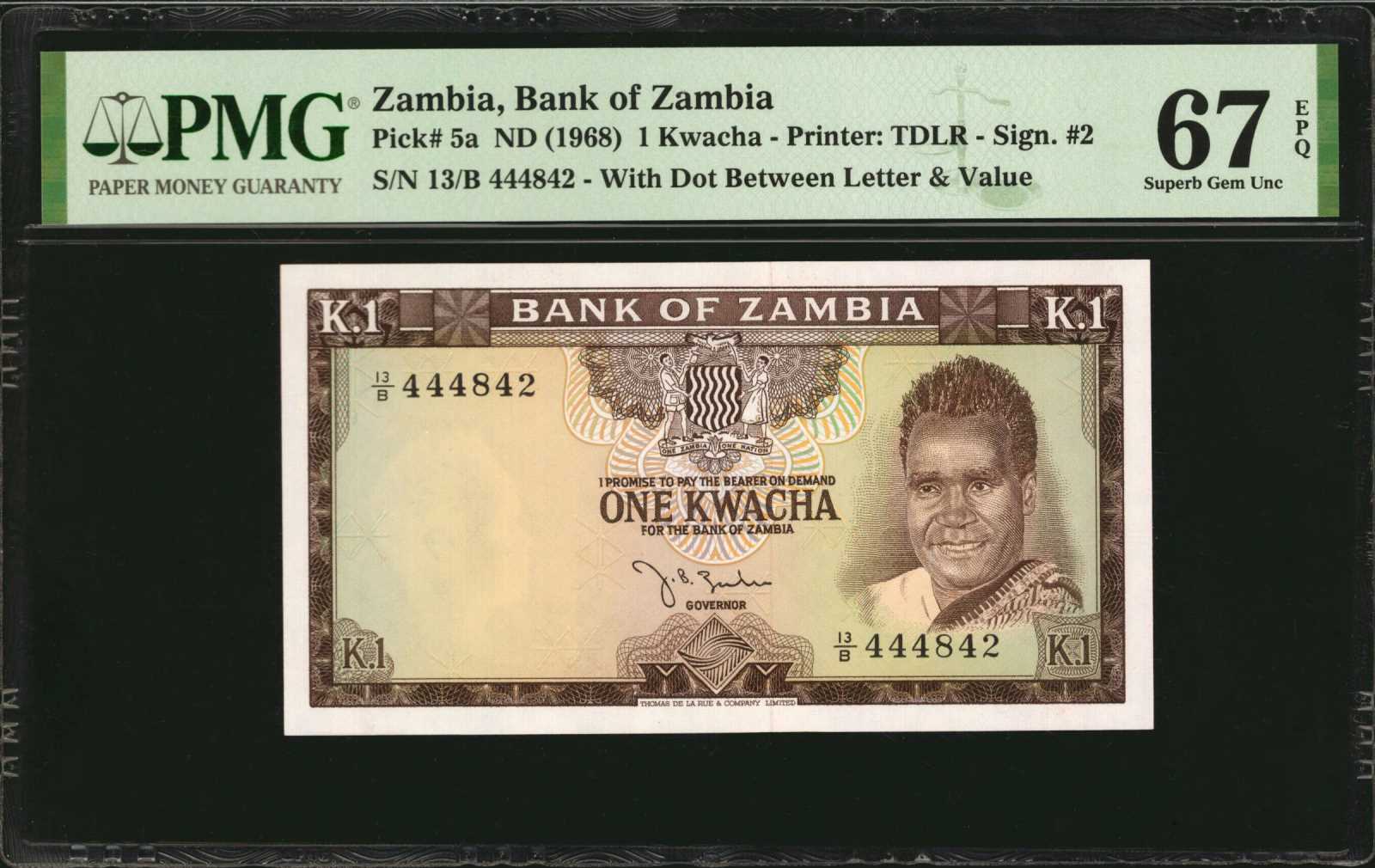 image for: Zambia  1 kwacha (B105a)