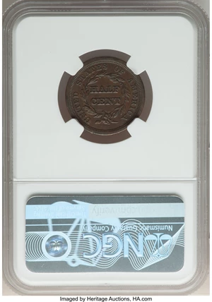 image for: 1854 1/2 C C-1, B-1, R.1, AU58 NGC. NGC Census: (82/563). PCGS Population: (1/16). CDN: $150 Whsle. Bid for NGC/PCGS AU58. ...