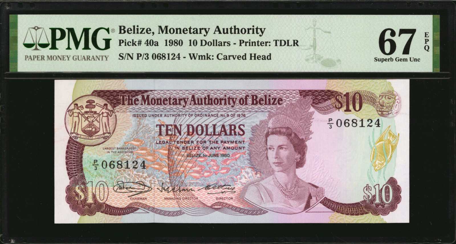 image for: Belize  10 dollars (B203as1)