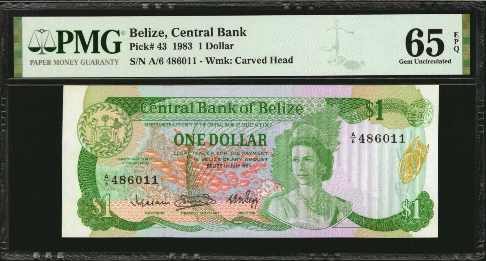 image for: Belize  1 dollar (B301az)
