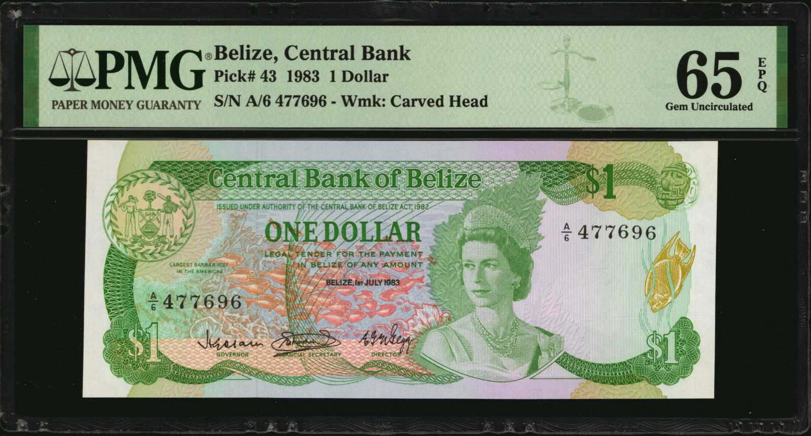 image for: Belize  2 dollars (B310b)