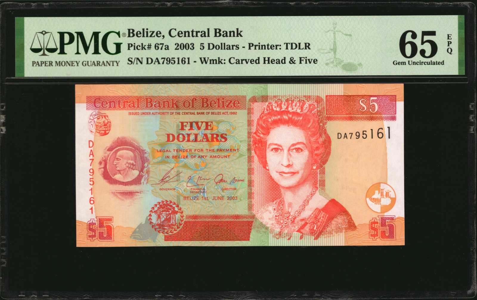 image for: Belize  2 dollars (B318a)
