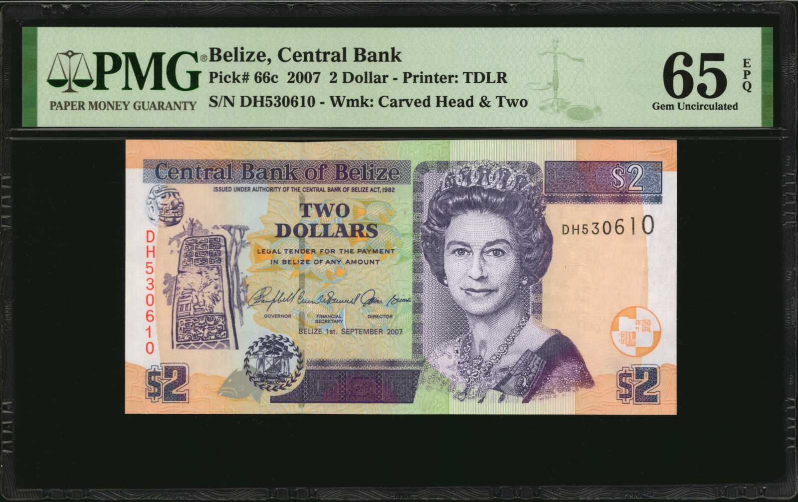 image for: Belize  2 dollars (B318az)