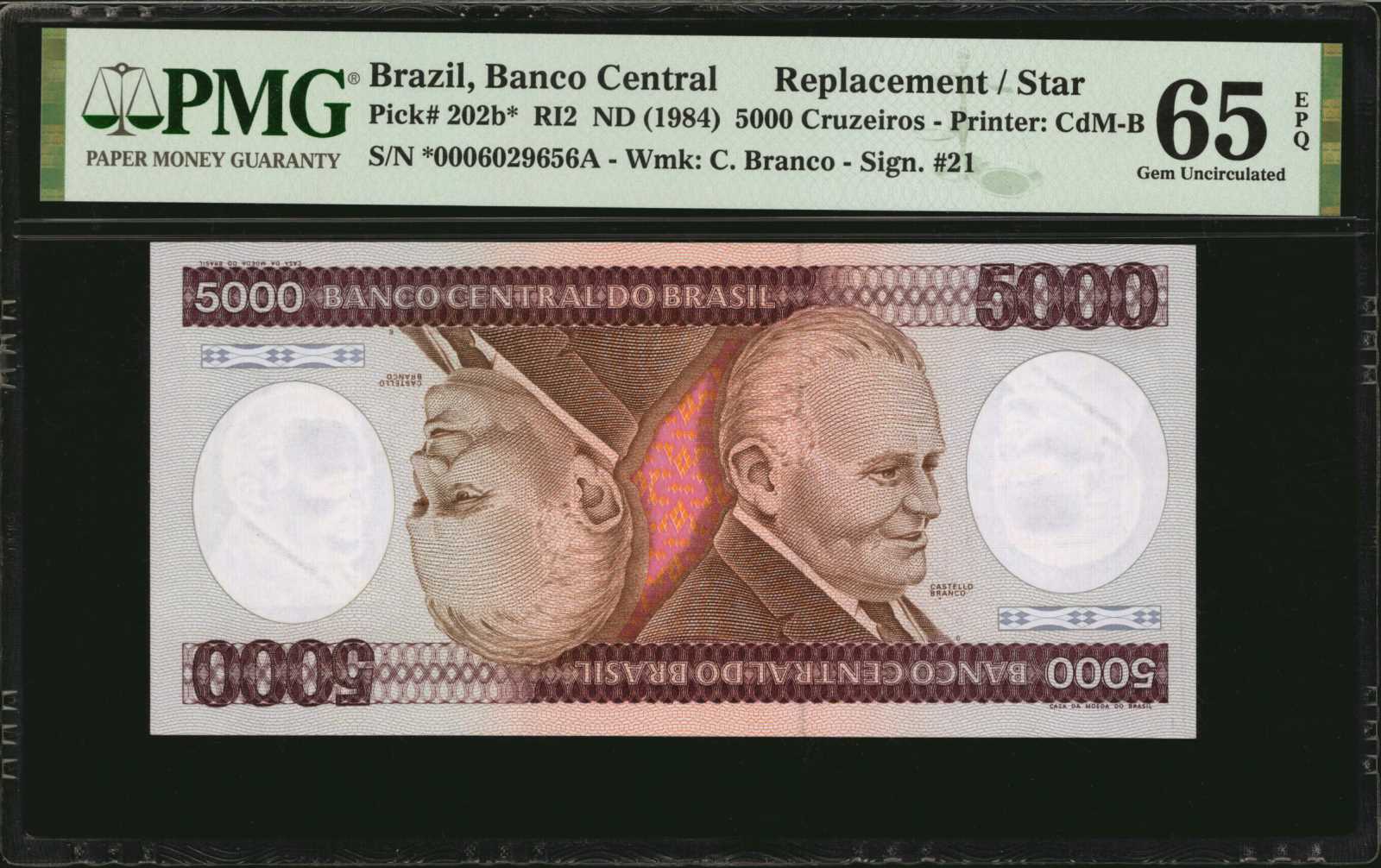 image for: Brazil  5,000 cruzeiros (B824c)