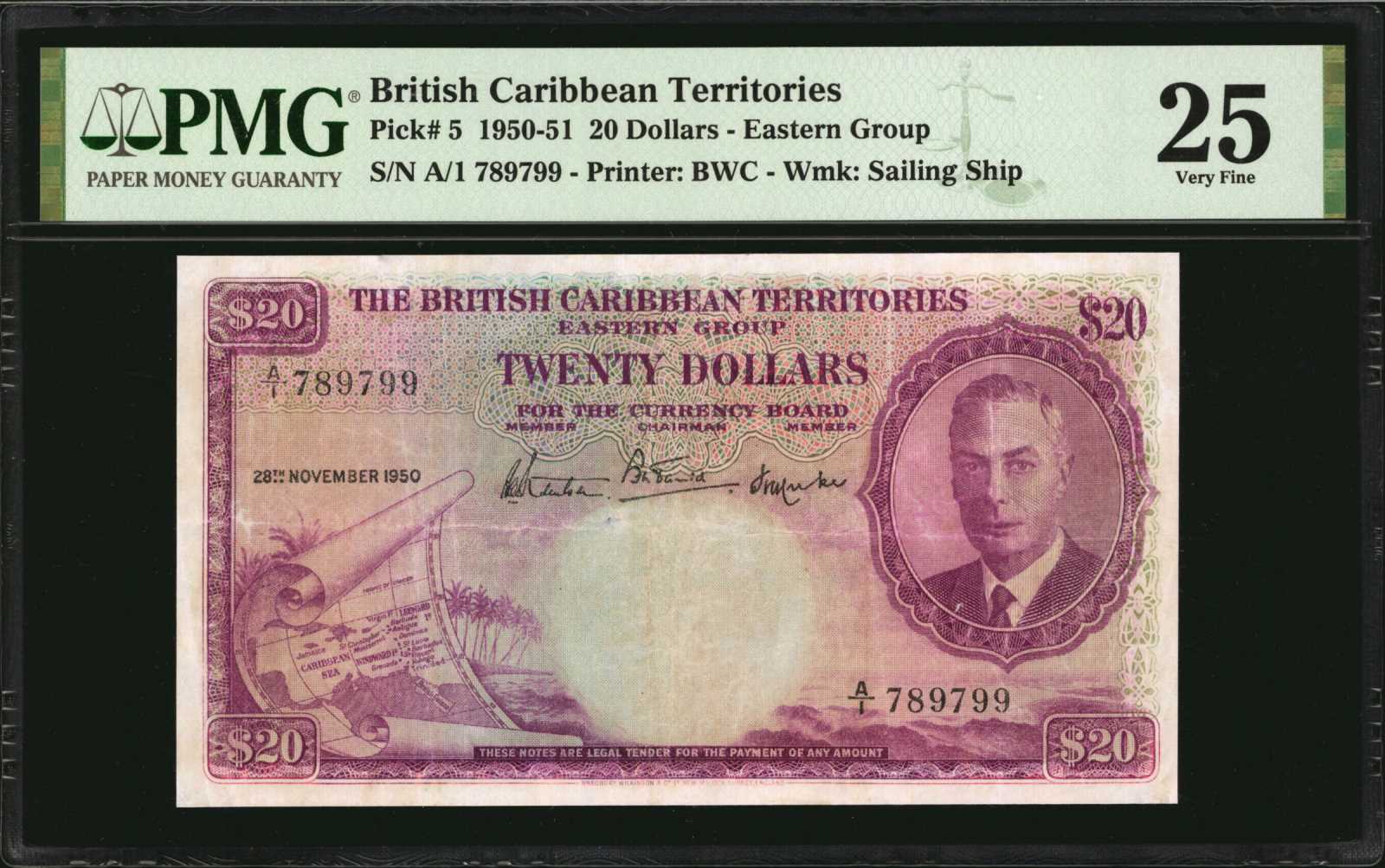 image for: British Caribbean Territories  20 dollars(B105as1)