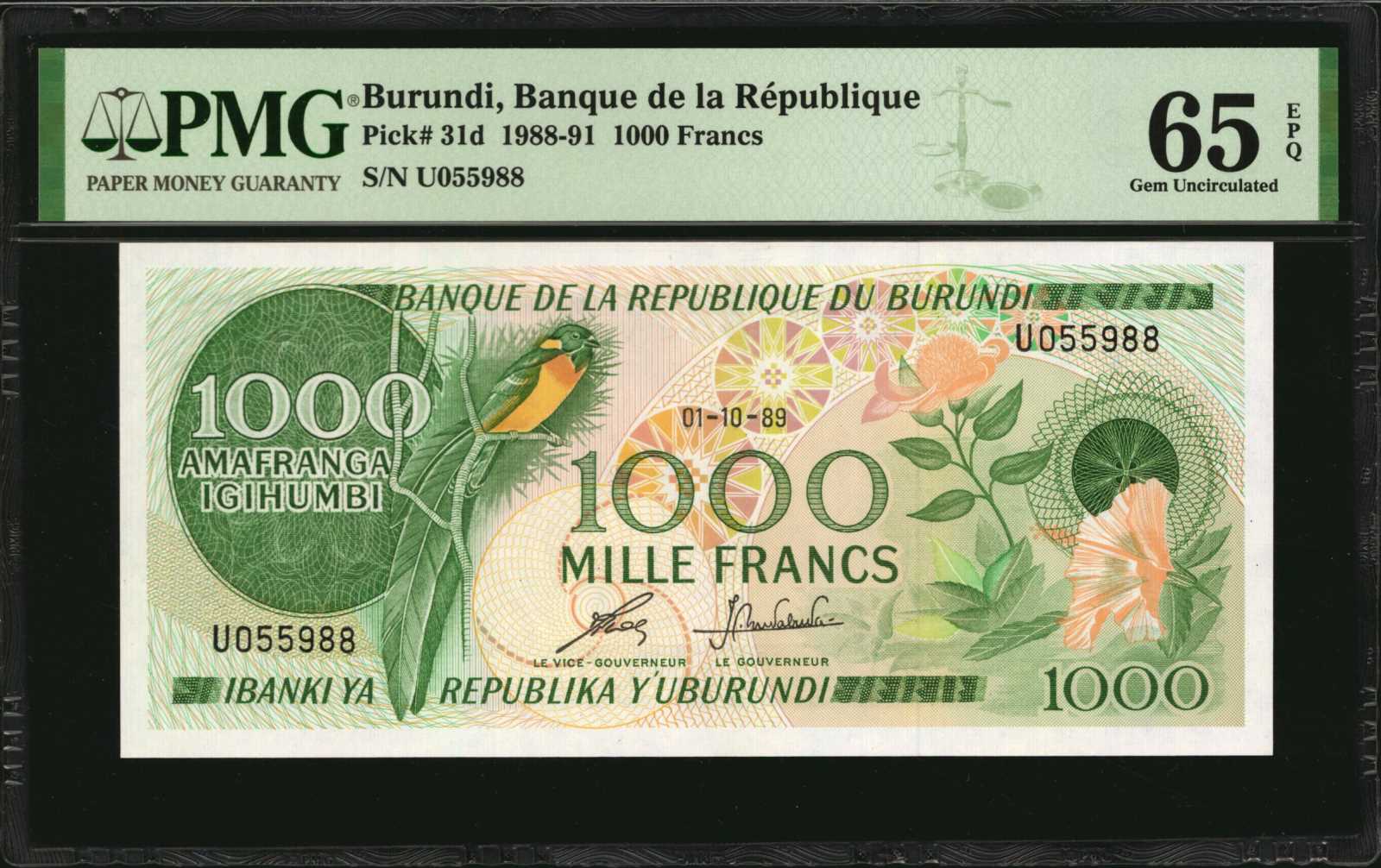 image for: Burundi  1,000 francs (B220b)