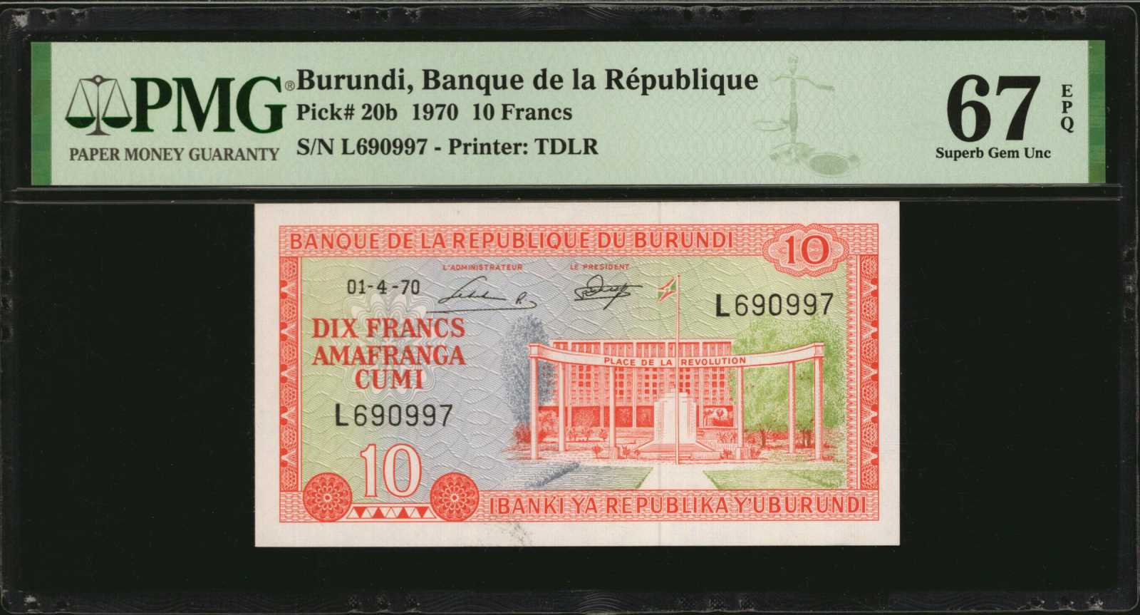 image for: Burundi  500 francs (B218d)