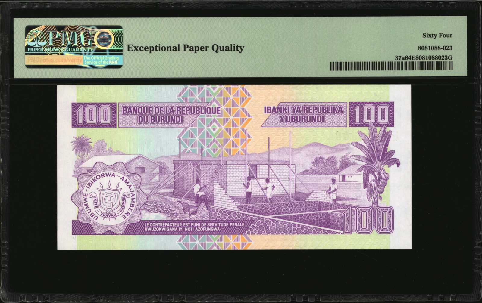 image for: Burundi  10 francs (B214c)
