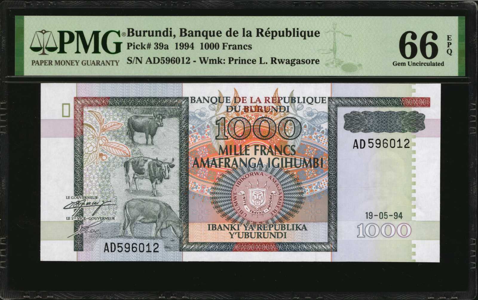 image for: Burundi  10 francs (B214h)