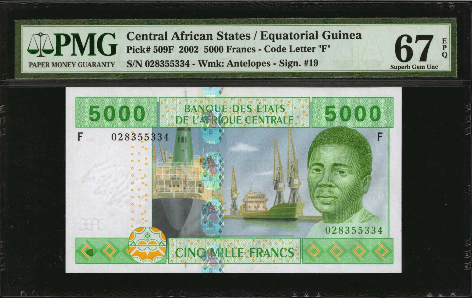 image for: Central African States  5,000 francs (B109Fc)
