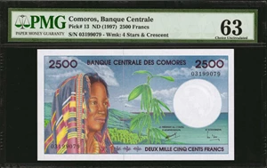 image for: Comoros 2,500 francs (B304as)