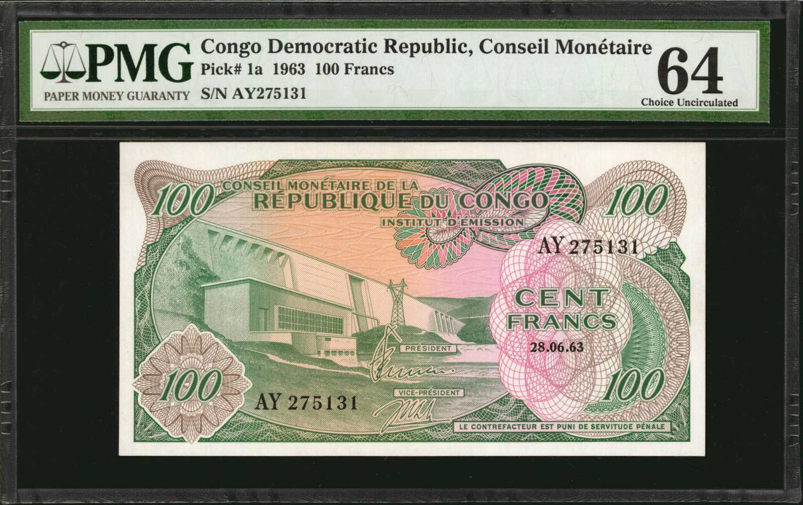 image for: Congo Democratic Republic  100 francs(B102as)