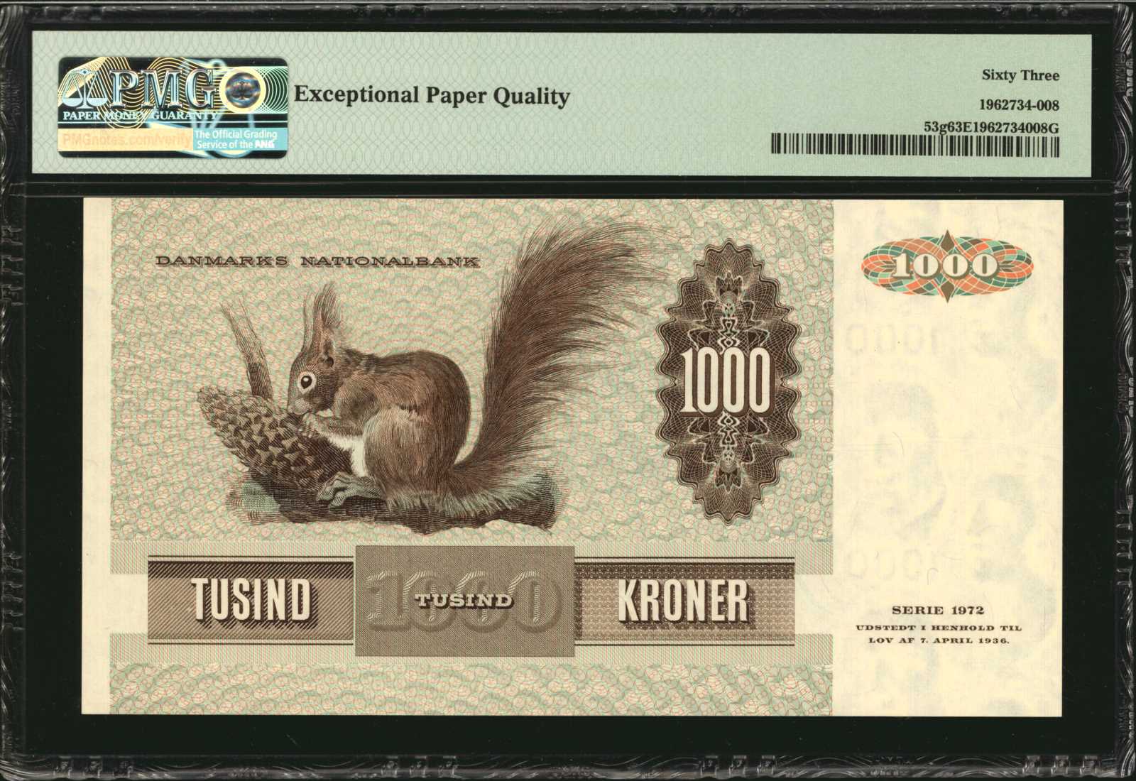 image for: Denmark  1,000 kroner (B924a)