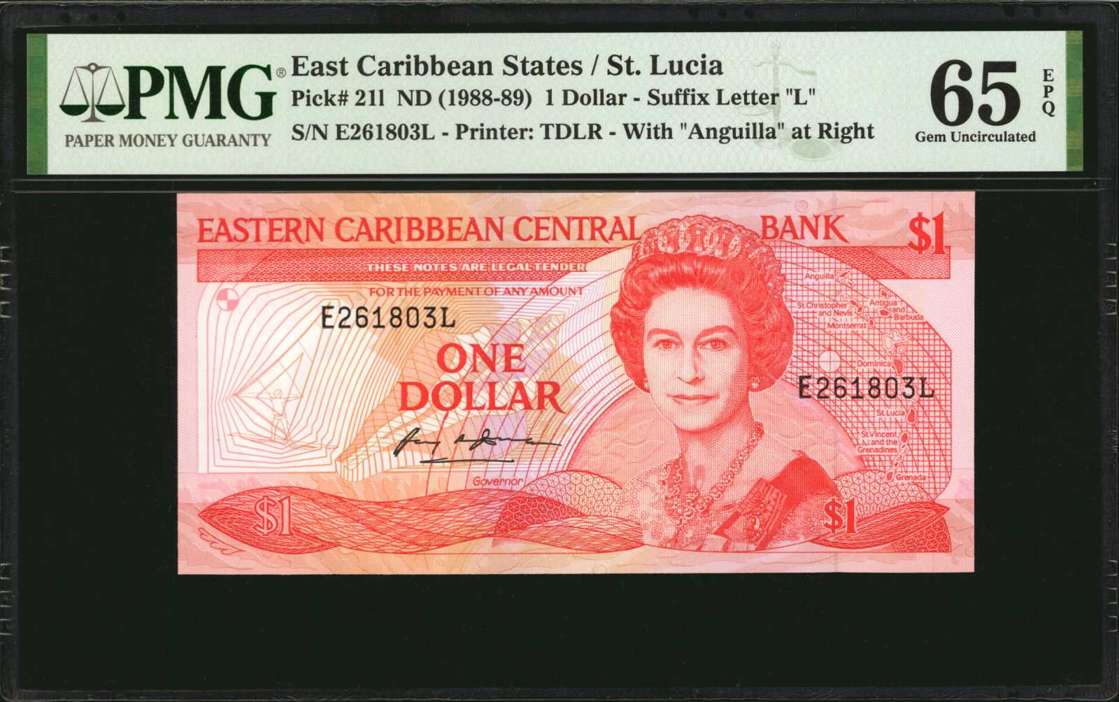 image for: East Caribbean States  1 dollar (B205z)