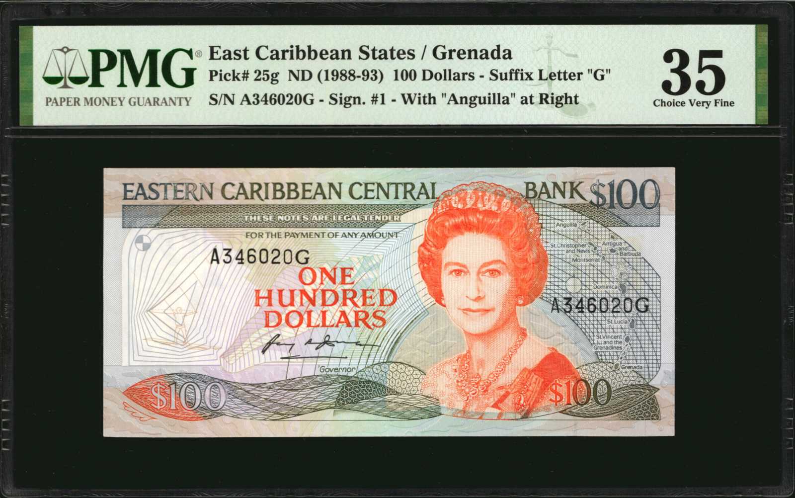 image for: East Caribbean States  100 dollars (B209z)