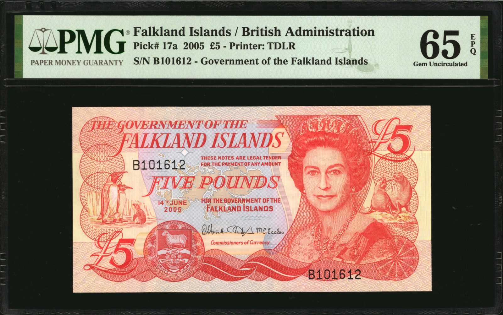 image for: Falkland Islands  5 pounds (B219a)