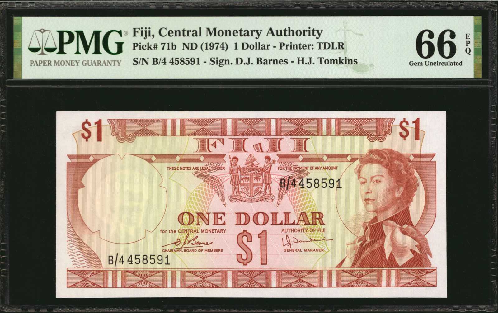 image for: Fiji  1 dollar (B402b)
