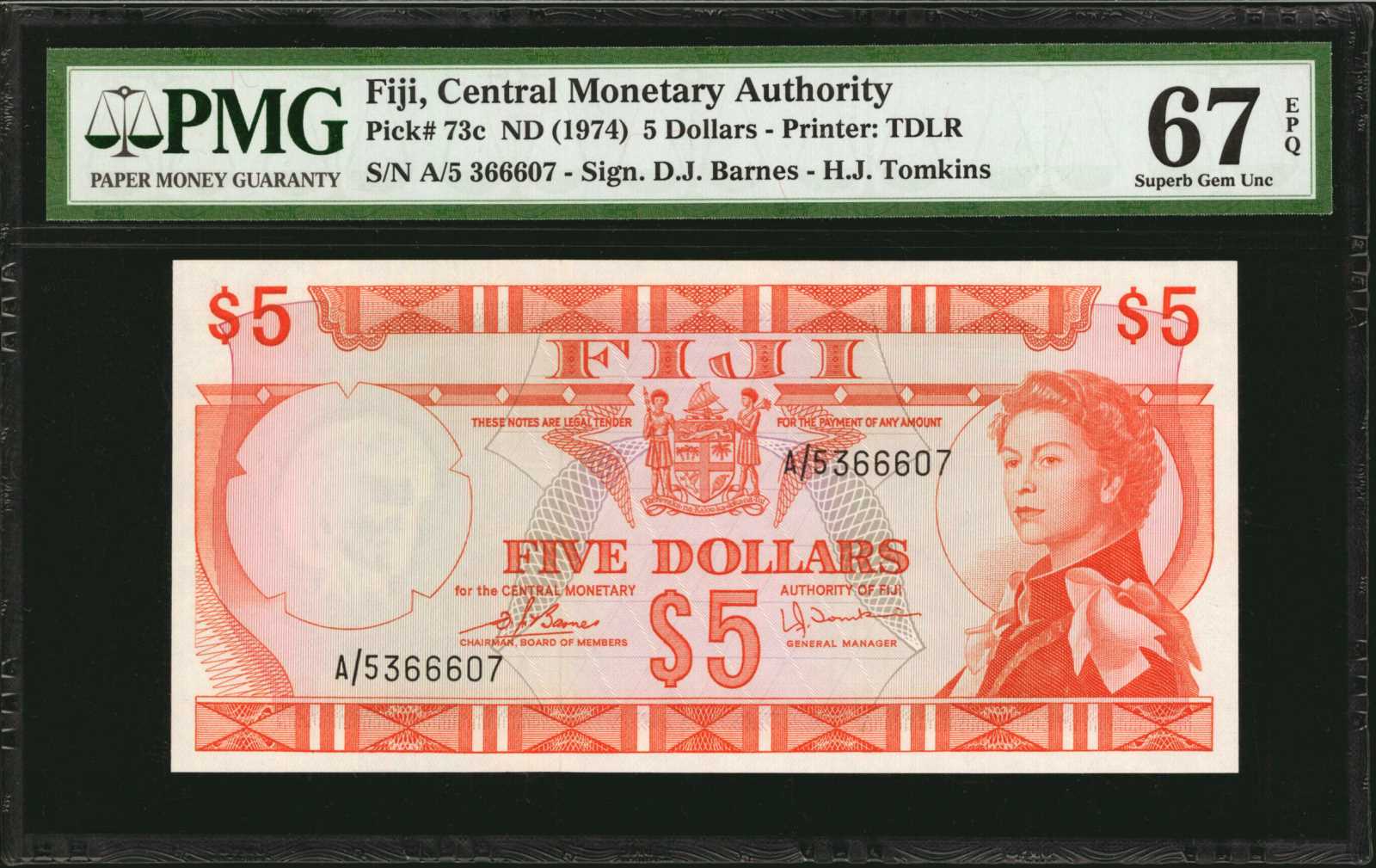 image for: Fiji  5 dollars (B404z)