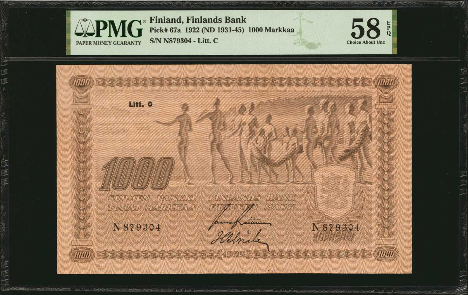 image for: Finland  1,000 markkaa / mark (B368a)