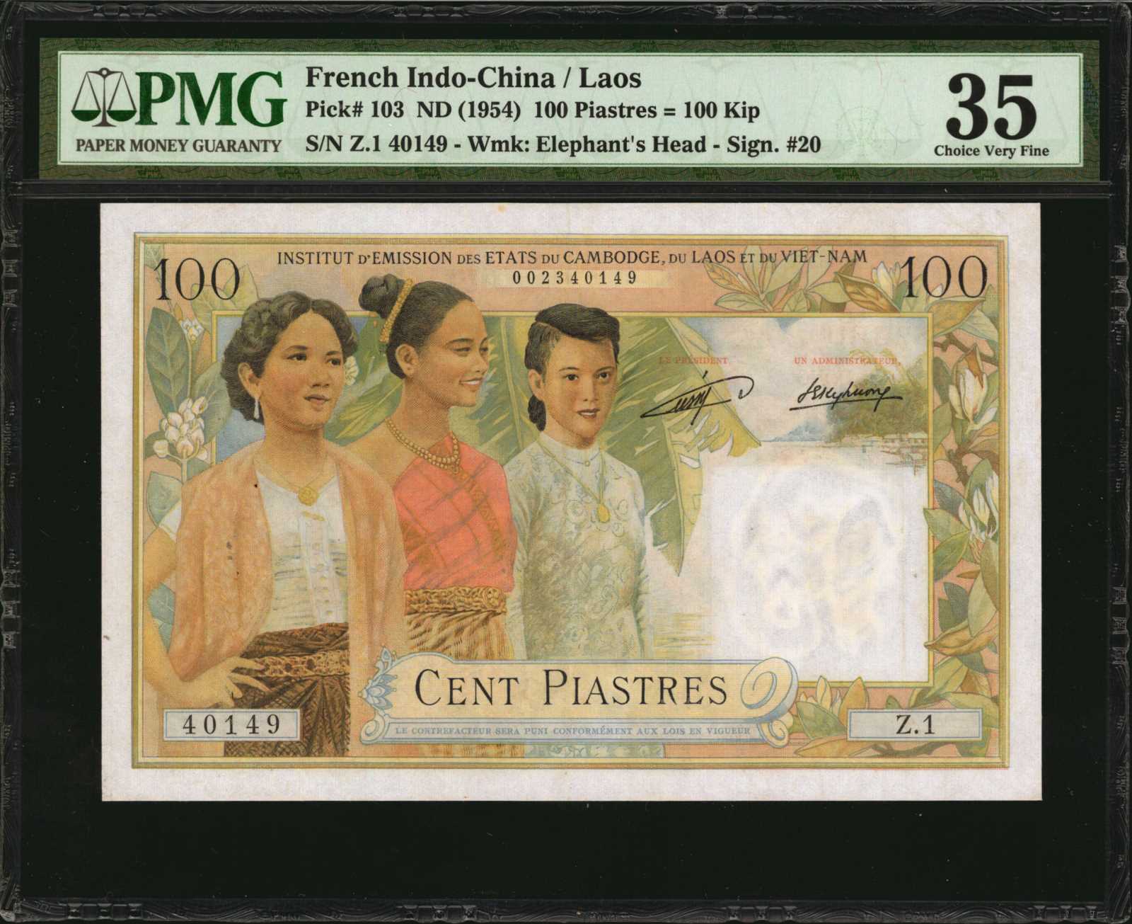image for: French Indo-China  100 piastres(B412as)